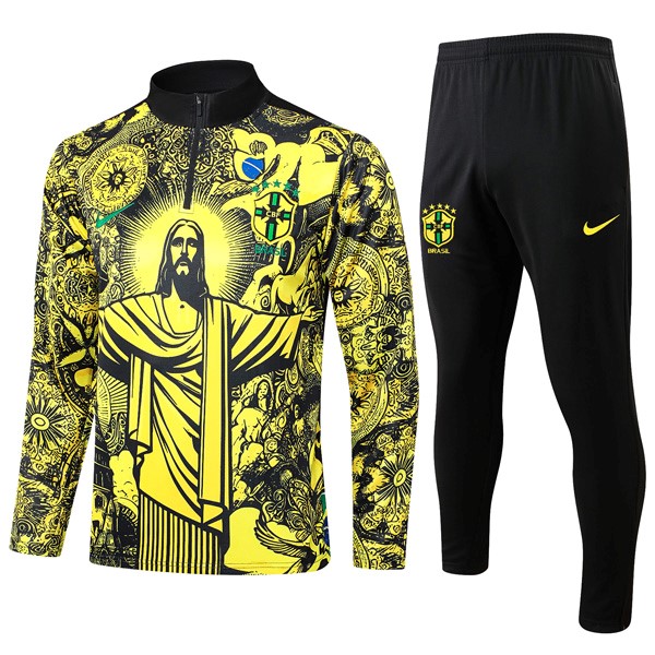 Sudadera De Training Brasil 2024/25 Amarillo Negro